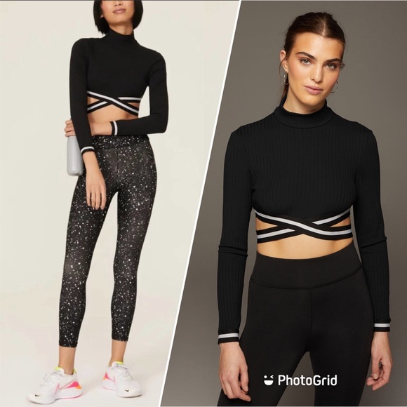 MICHI Cutout Crop Top APEX RIBBED LONG SLEEVE - Picture 11 of 15